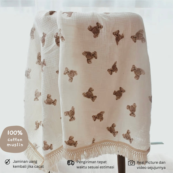 Muslin swaddle bear